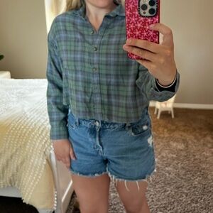 Plaid button down shirt!